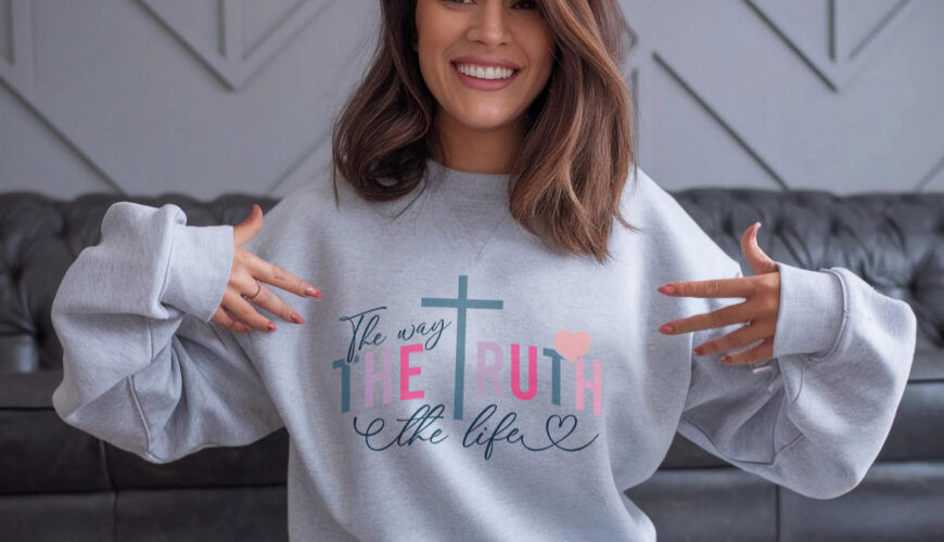 CHRISTLICHES SWEATSHIRT | „The Way, The Truth, The Life“ Bibelvers Pullover | Jesus Statement Shirt | Glaube & Komfort | Geschenk für Christen