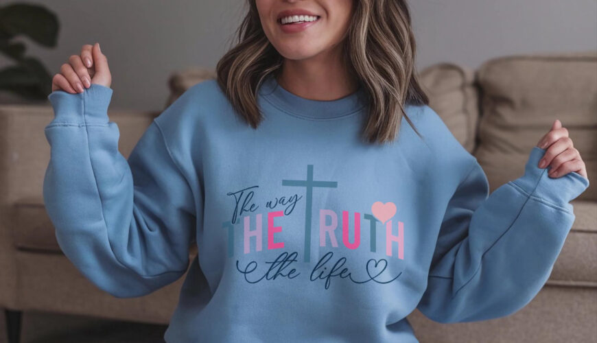 CHRISTLICHES SWEATSHIRT | „The Way, The Truth, The Life“ Bibelvers Pullover | Jesus Statement Shirt | Glaube & Komfort | Geschenk für Christen