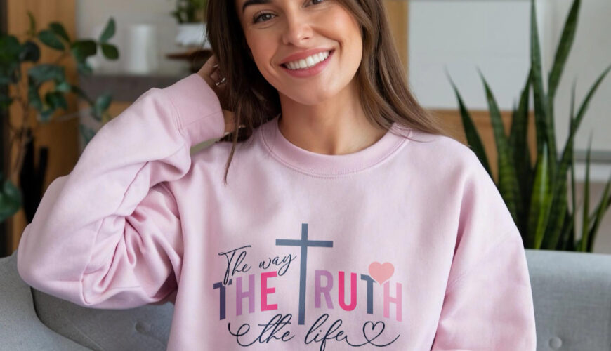 CHRISTLICHES SWEATSHIRT | „The Way, The Truth, The Life“ Bibelvers Pullover | Jesus Statement Shirt | Glaube & Komfort | Geschenk für Christen