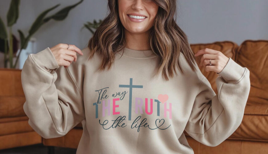 CHRISTLICHES SWEATSHIRT | „The Way, The Truth, The Life“ Bibelvers Pullover | Jesus Statement Shirt | Glaube & Komfort | Geschenk für Christen