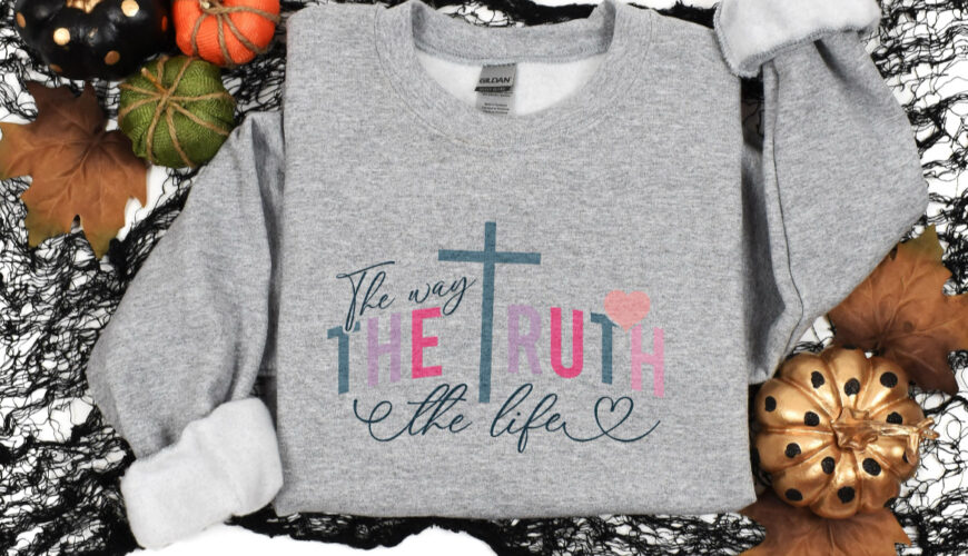 CHRISTLICHES SWEATSHIRT | „The Way, The Truth, The Life“ Bibelvers Pullover | Jesus Statement Shirt | Glaube & Komfort | Geschenk für Christen